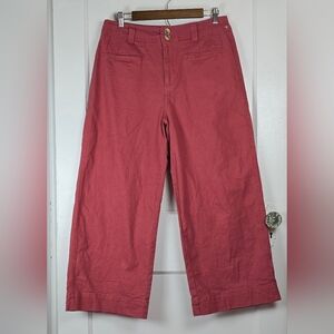NWOT a new day Dusty Rose Wide Leg Cropped Cotton Canvas Pants 12